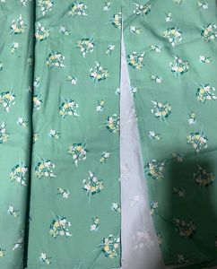 Sage Green Floral Slit Dress+ Earrings free