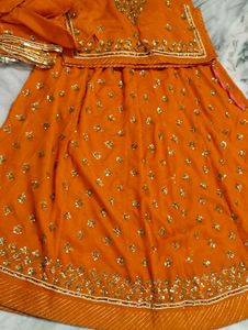Orange Indian Lehenga Choli Set