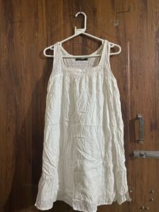White Lace Trim Sleeveless Tunic sleepwear