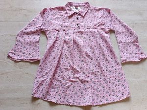 Cute Pink Floral Short Kurta