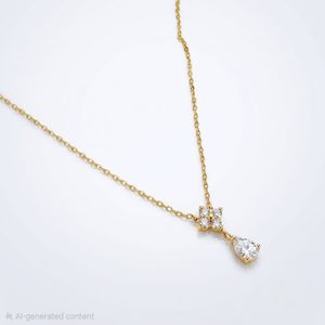 Gemma Diamond Pendant Necklace Anti tarnish