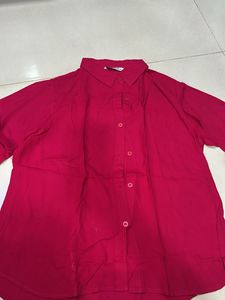 Vibrant Pink Oversized Button-Up Shirt