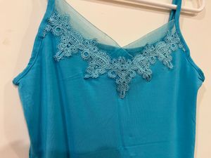 Turquoise Lace Cami Top