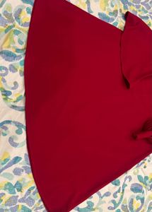 Elegant Red Pearl Embellished top
