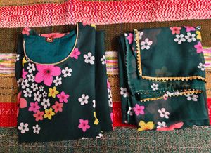 Anarkali Kurti Set with Dupatta
