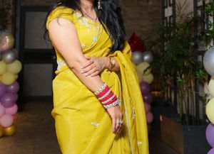 Elegant Yellow Embroidered Saree