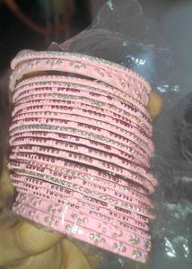 Beautiful Pink Beaded Bangles