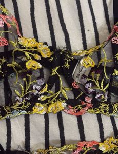 Embroidered Black Bra &amp; Thong Set