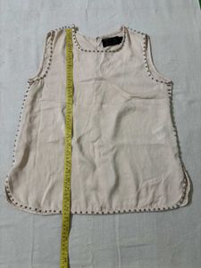 H&amp;M Studded Trim Sleeveless Top