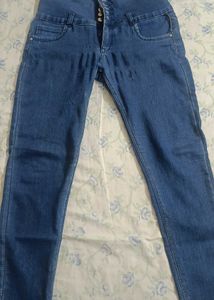 High Waisted Blue Denim Jeans
