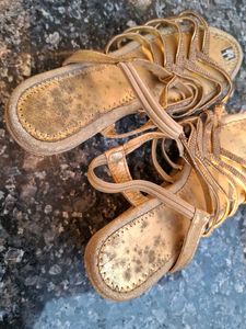 Sparkling Gold Rhinestone Strappy Sandals