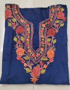 Kashmiri Embroidered Blue Kurta 💙