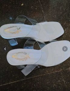 Clear Block Heel Mules
