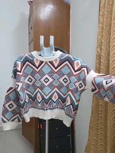 Boho Geometric Print Sweater
