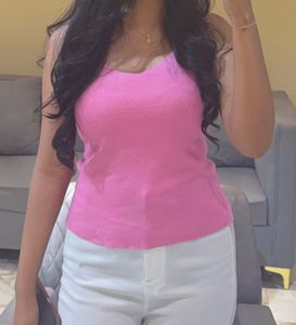 Vibrant Pink Ribbed Camisole Top