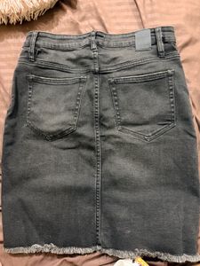 Stylish Grey Denim Skirt
