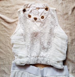 Price Drop Full Flared Skirt Sharara And Crop Top