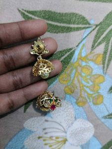 Stunning Traditional cz Kundan Jhumka Earrings🤩