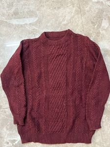 Maroon Cable Knit Sweater