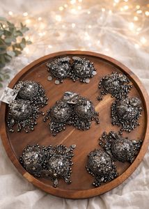 Oxidised Silver Earrings - Set of 6