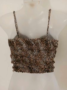 Leopard Print Ruched Cami Top