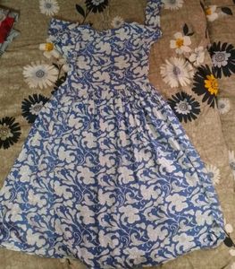 Blue Floral Print Kurta