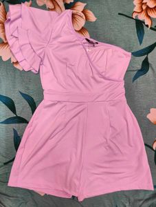 Shein One Shoulder Flutter Sleeve Panelled Playsui