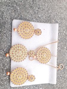 Elegant Pearl & Stone Ethnic Jewelry Set