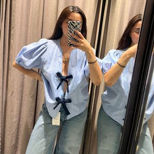 Linen Bow Blouse