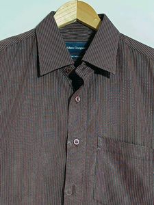 Dark Maroon Stripes Shirt (Men)