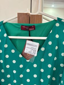 Green Polka Dot Midi Dress