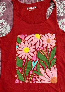 Red Floral Tank Top
