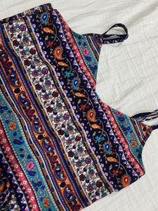Bohemian Print Spaghetti Strap Dress
