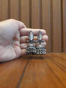 Elegant Oxidised Jhumka Earrings