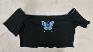 Cute Butterfly Crop Top