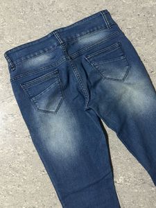 Stylish Blue Washed Skinny Fit Denim Jeans