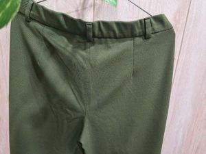 Olive Green Wide Leg Trousers