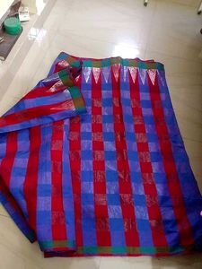 Vibrant Checkered Saree