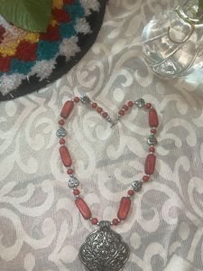 Elegant Red Beaded Necklace