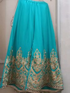 Embroidered Navy Blue Kurta and firoji shrara