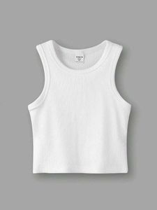 White Ribbed Tank Top