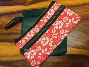 Floral & Green Pouch Set