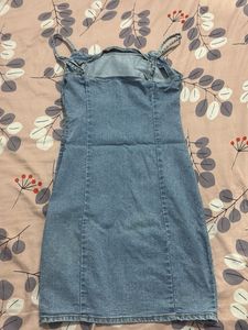 Denim Spaghetti Strap Mini Dress