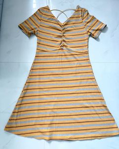 Striped V-Neck Mini Dress