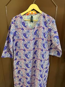 Purple And White Kurta