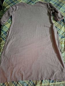 Embroidered Purple Cotton Kurta