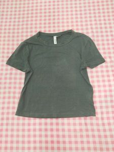 Gray Basic Crew Neck T-Shirt