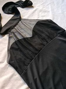 Sheer Neck Halter Dress