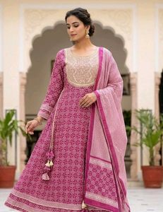 Beautiful Pink Ethnic Kurta Set with Dupatta