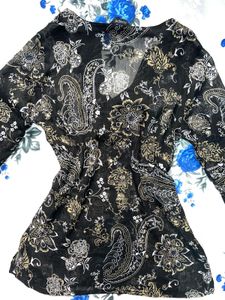 Paisley Print Long Sleeve Top